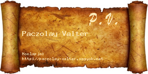 Paczolay Valter névjegykártya